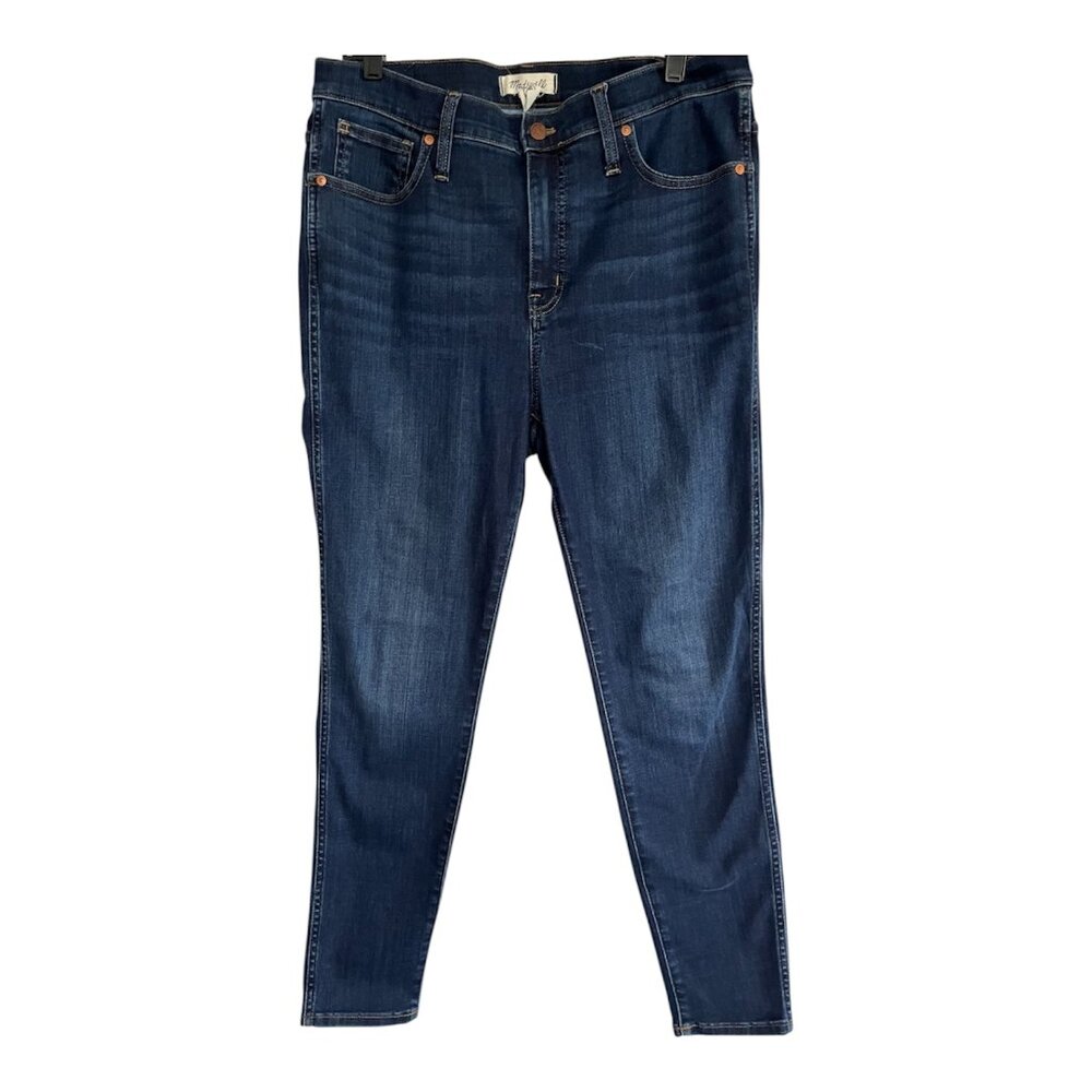 Madewell Women's Jean 10" High Rise Skinny Stretch Dark Wash Size 32 Style MA983